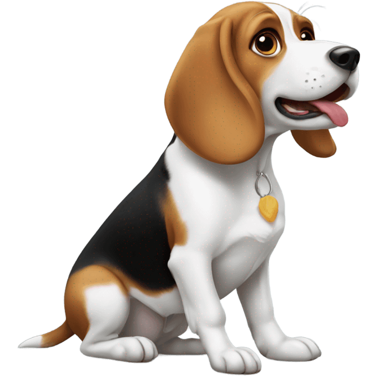 a beagle begging for food  emoji