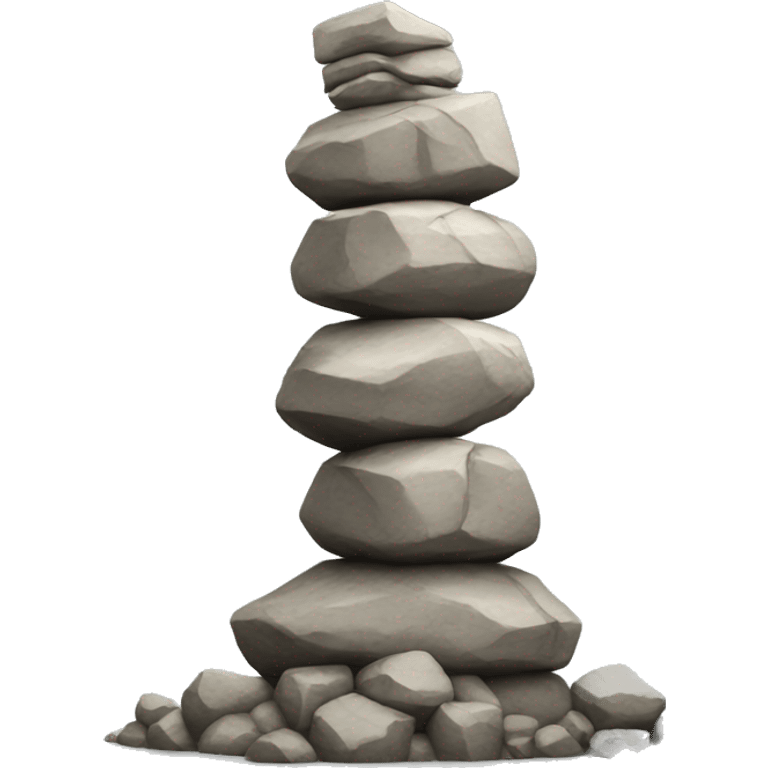 leaning tower of stacked boulders smaller at top emoji