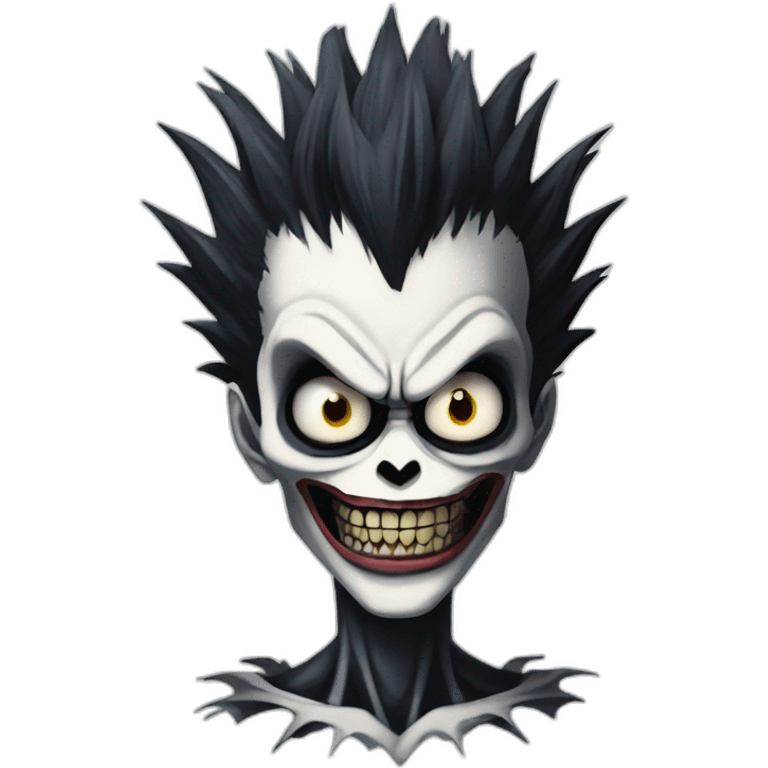 ryuk from death note that not smiling and looking in front off emoji