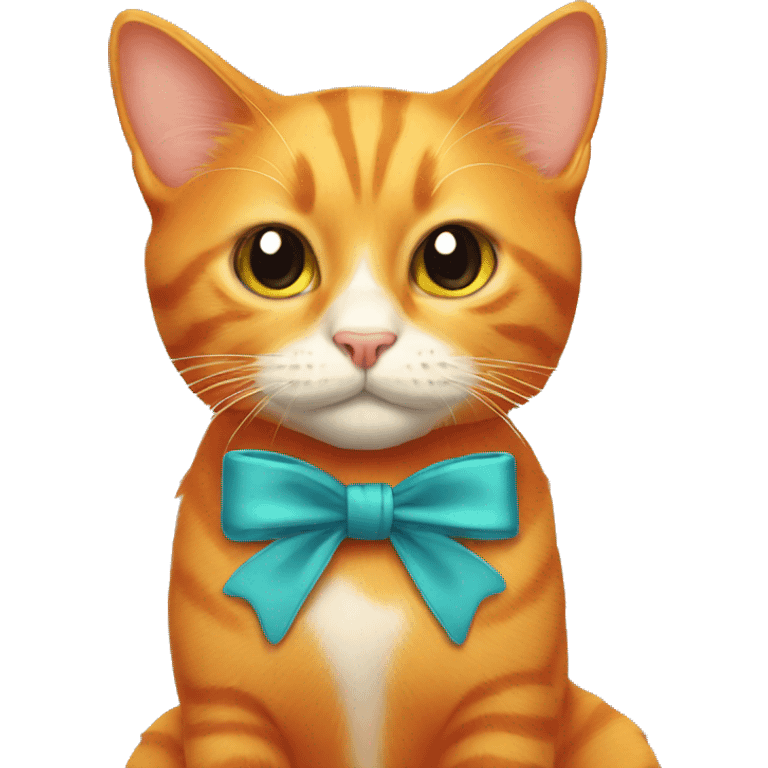 orange cat with bow emoji