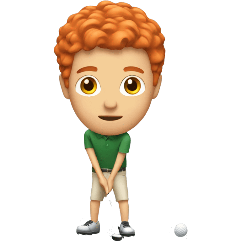 Man with red hair golfing emoji