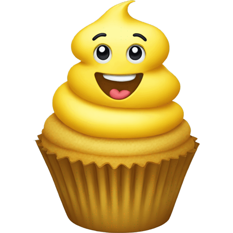 Happy yellow cupcake emoji