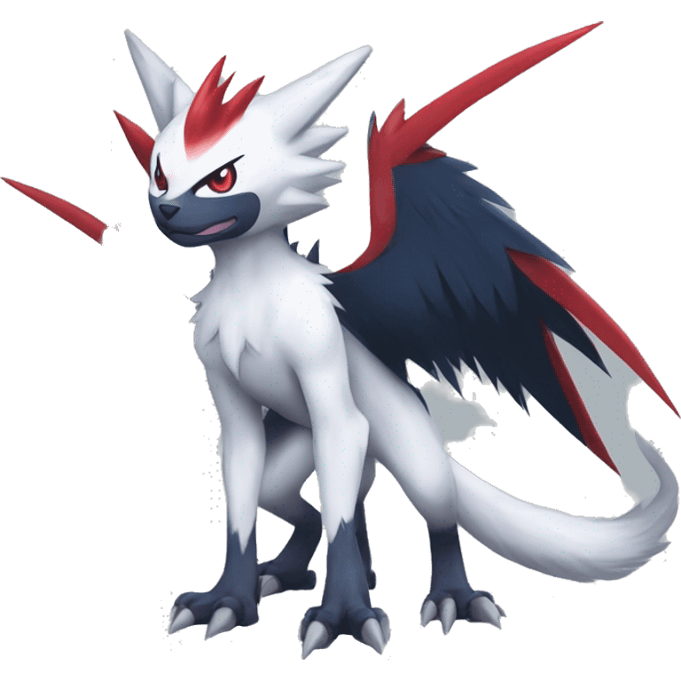 Cool Edgy Nargacuga-Absol-Zangoose-Sneasel-Quilava with a collar on, full body emoji