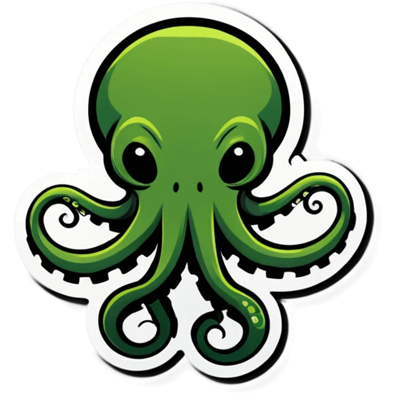 green octopus holding a large 5 emoji