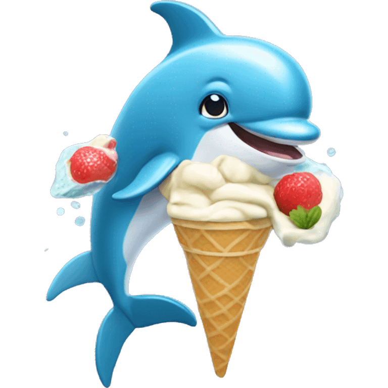 dolphin eating ice cream emoji