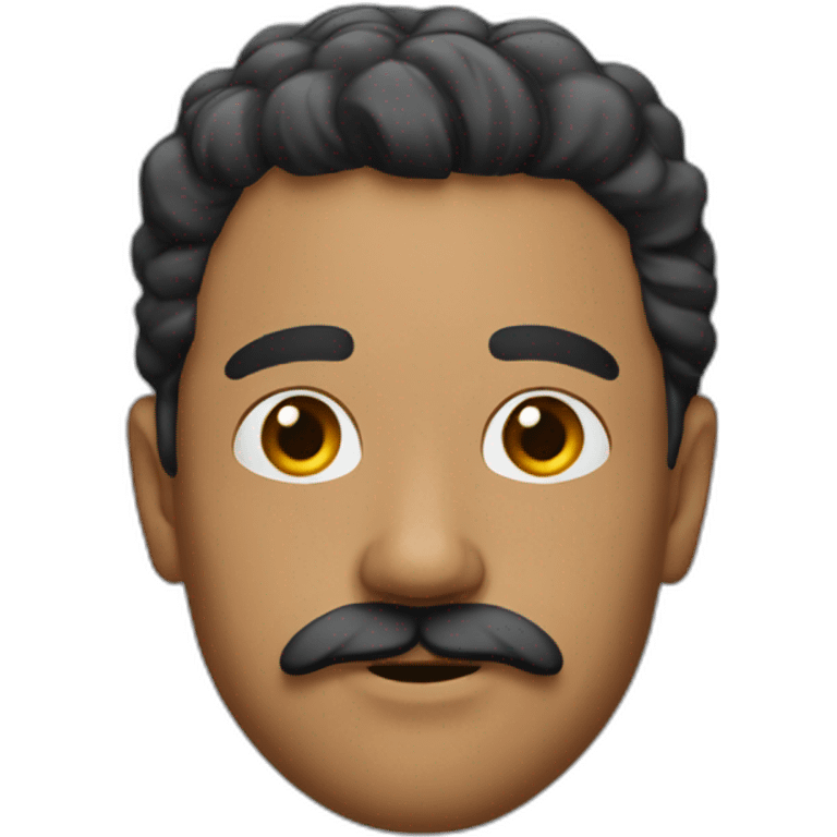 A man with a mustache under his chin, wheatish complexion, and parting his hair on the upper left side emoji