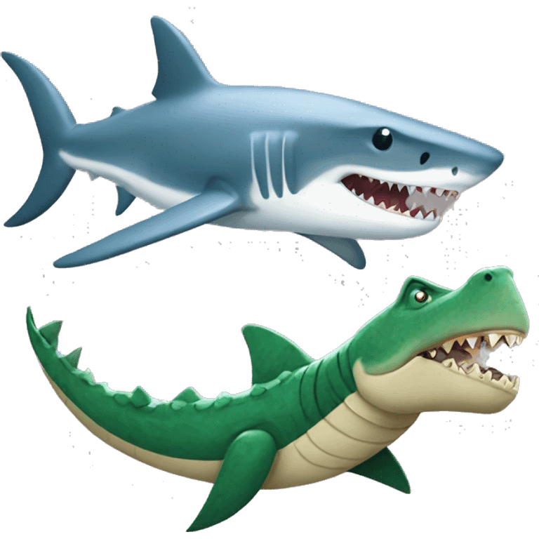 shark and crocodile emoji