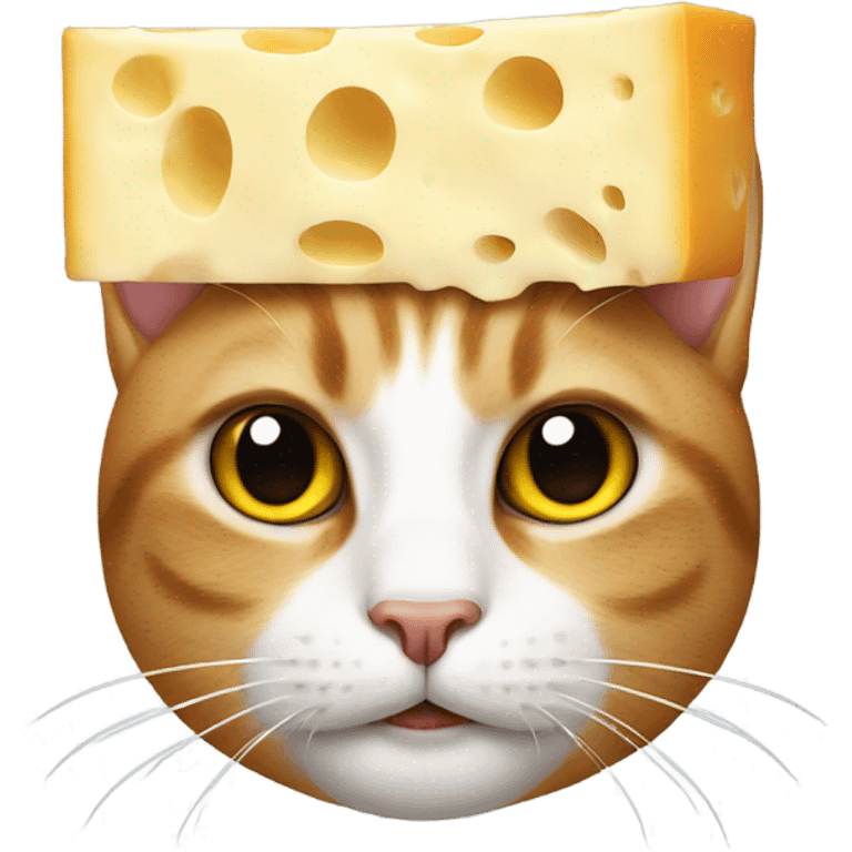 Cat with cheese on his head emoji