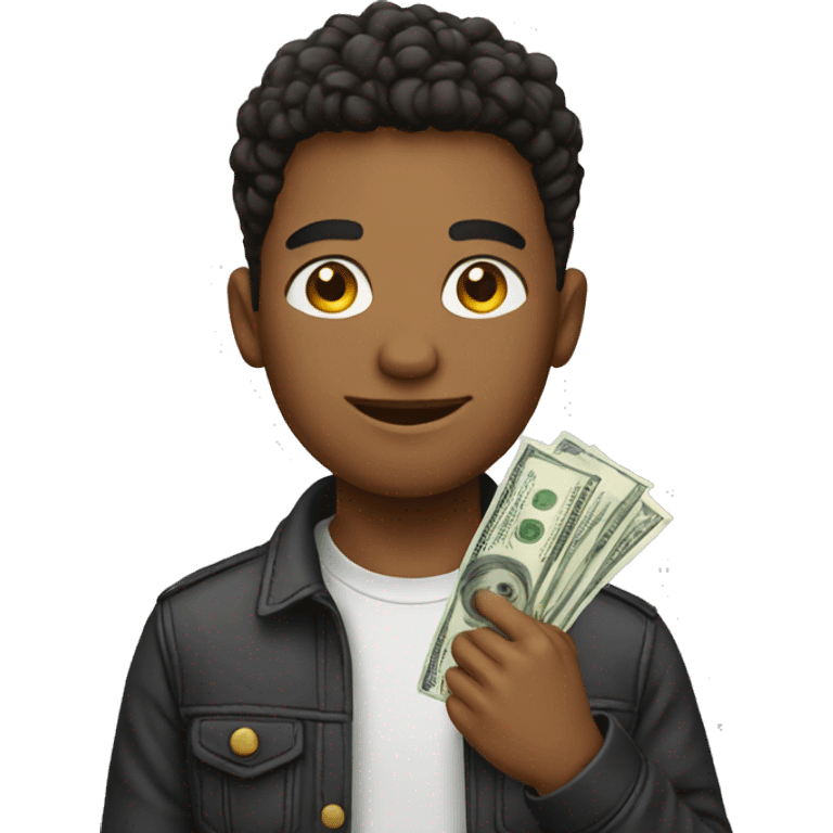 a young male with money emoji