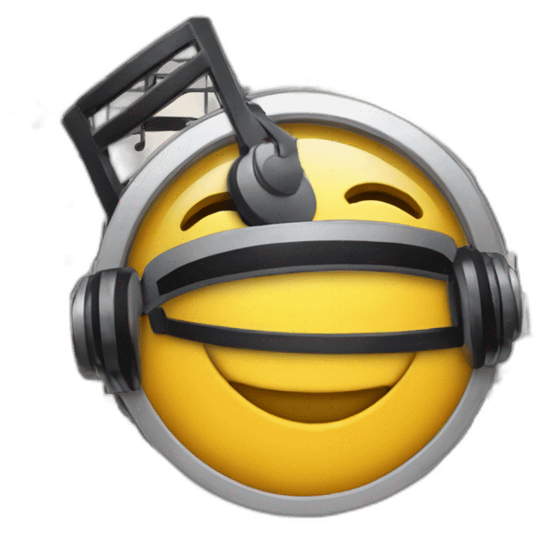 Music record laughing emoji