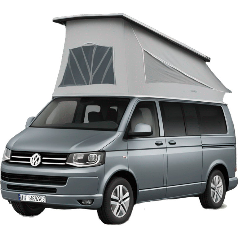 VW T5 Aufstelldach camping bus VW grey from left site emoji