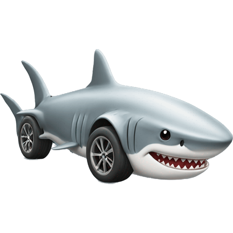 shark racing a car emoji