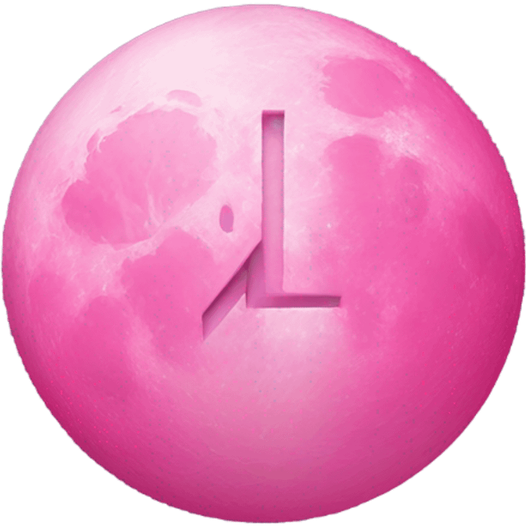 pink moon with letter M in it emoji