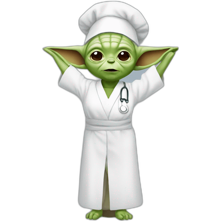 Yoda nurse doing headstand emoji