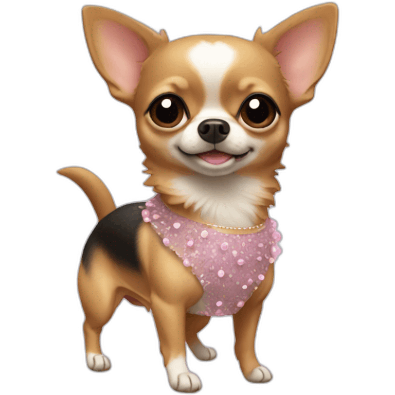 Chihuahua dance in dress  emoji