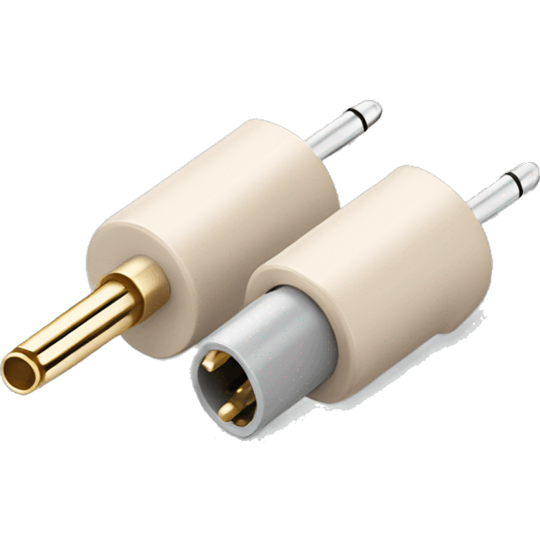 beige stereo adapter mini jack to big jack for headphones  emoji