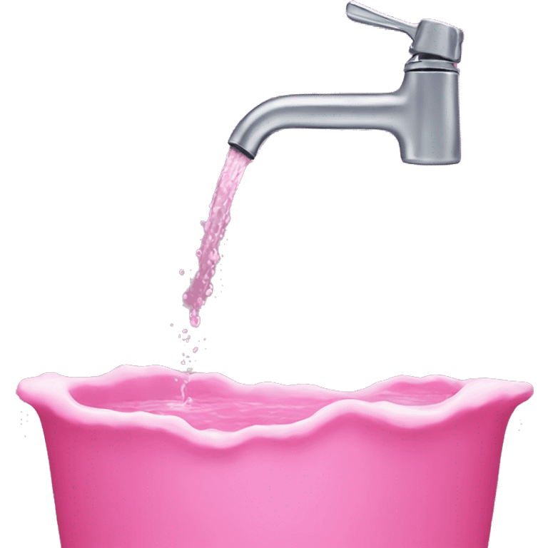 Pink water pouring down a faucet  emoji