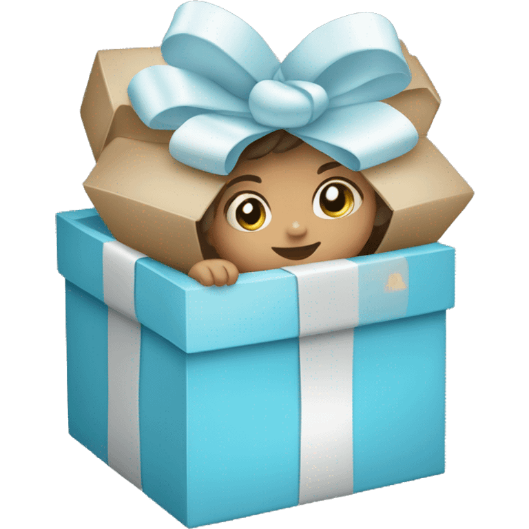 Baby blue gift box emoji