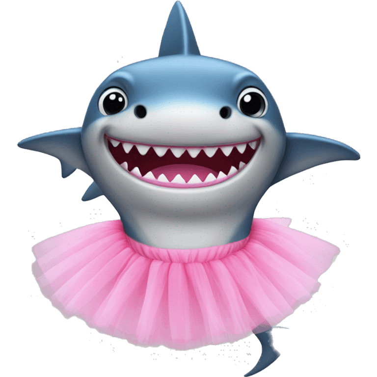 Shark with a pink tutu  emoji