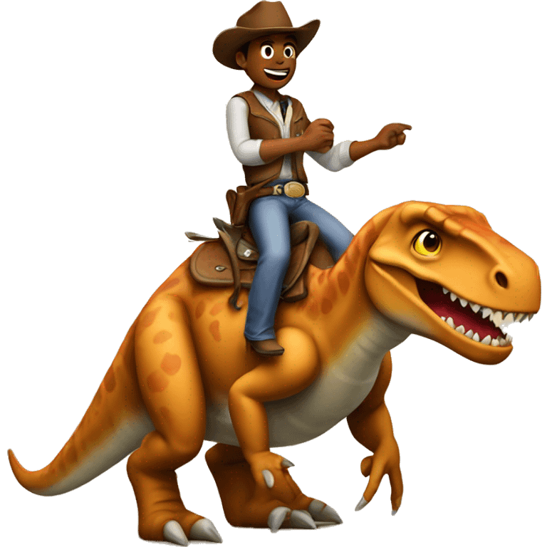 A cowboy riding a dinosaur  emoji