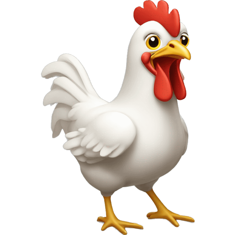 Racing chicken emoji