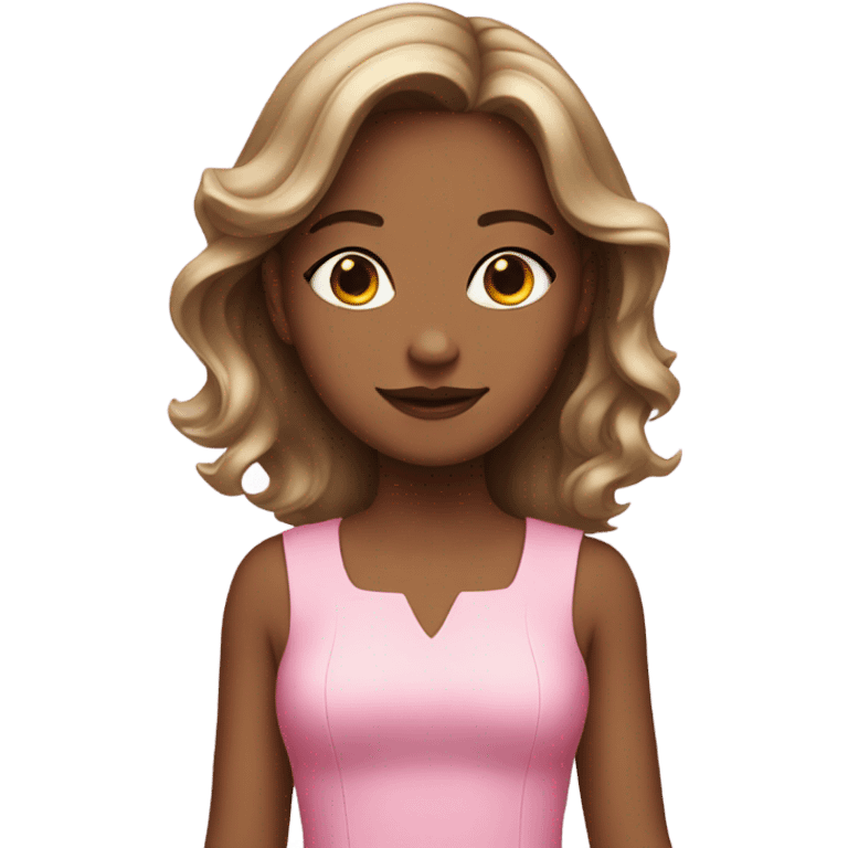 Girl with puppy ears wearing pink dress emoji