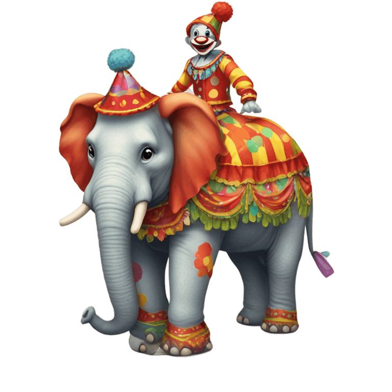 A clown on a elephant  emoji