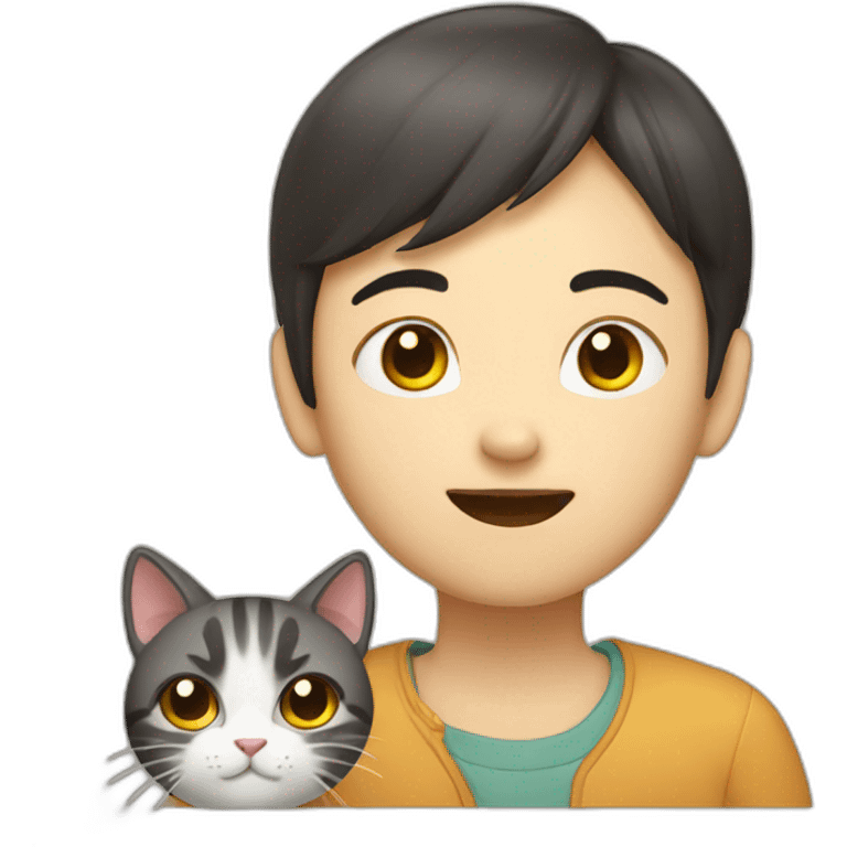 Chinese person rating a cat emoji