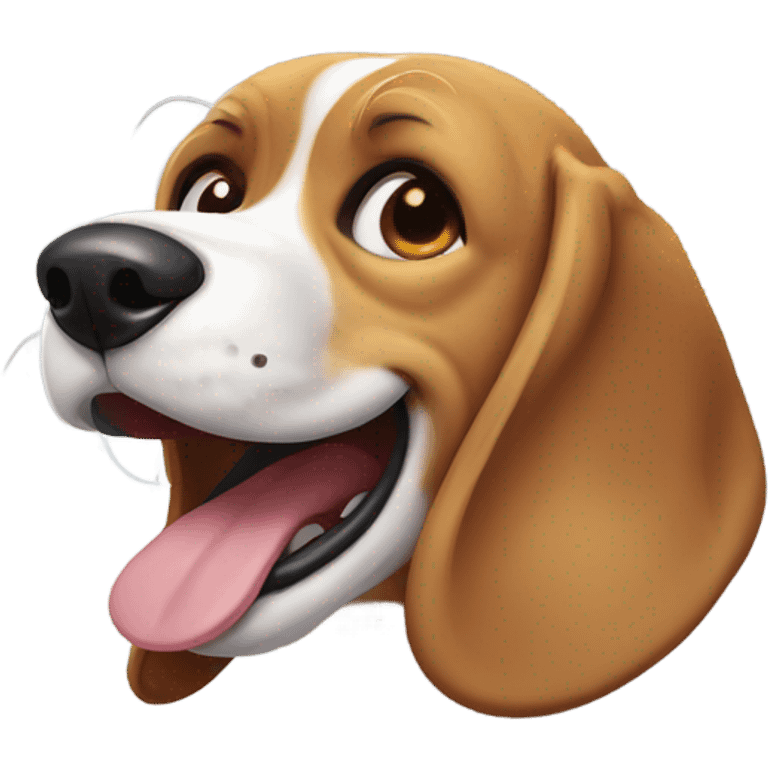 Crying laughing beagle emoji