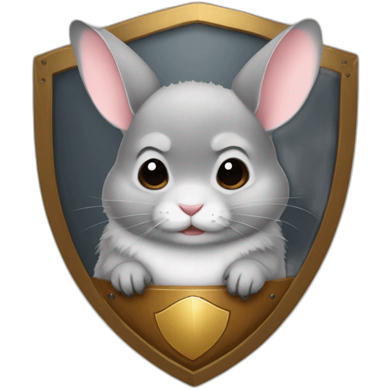 chinchilla with a shield emoji