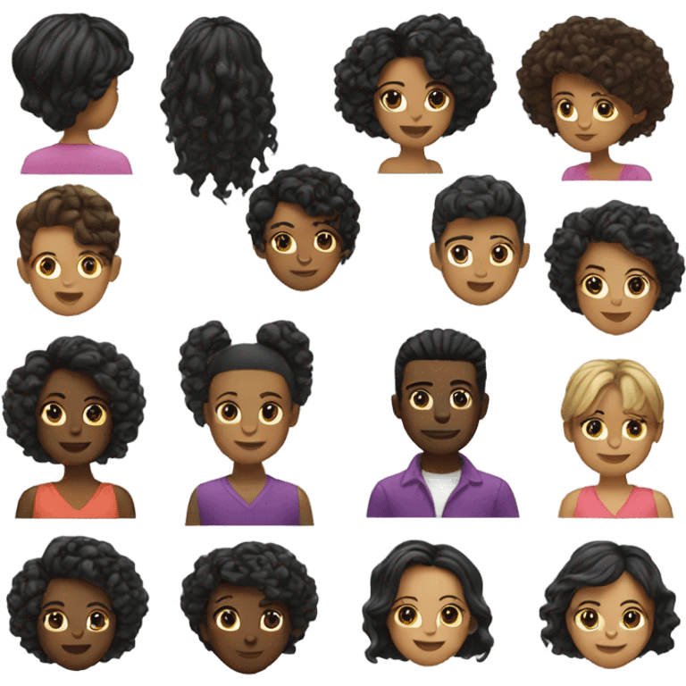 Different hairstyle options emoji