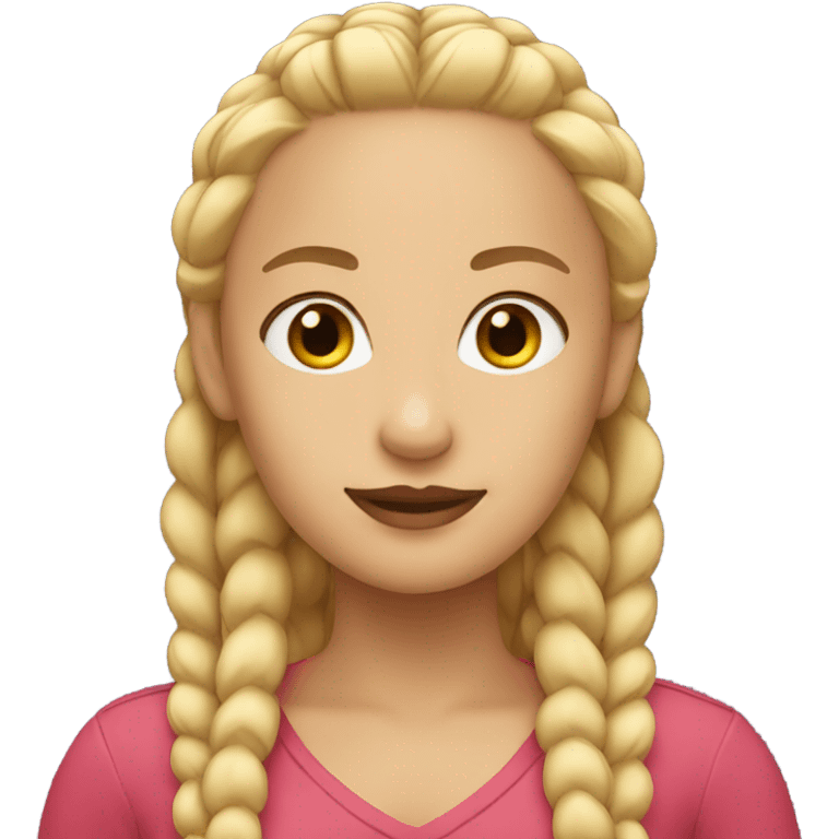 woman with 2 blonde braids emoji