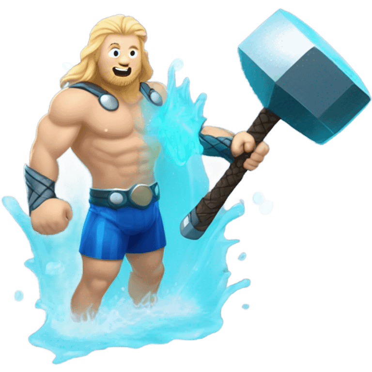 Thor in a swimming pool emoji