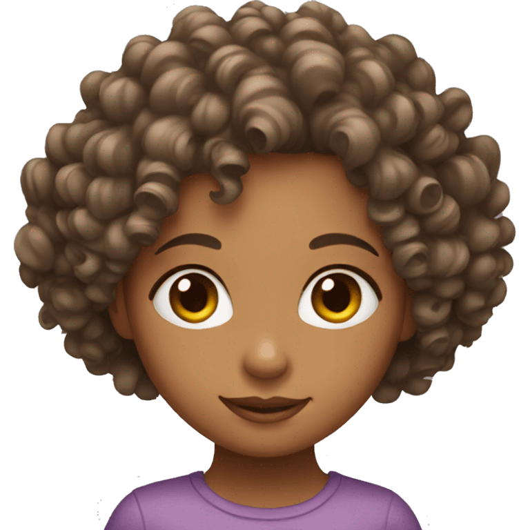 Girl has curly hair  emoji