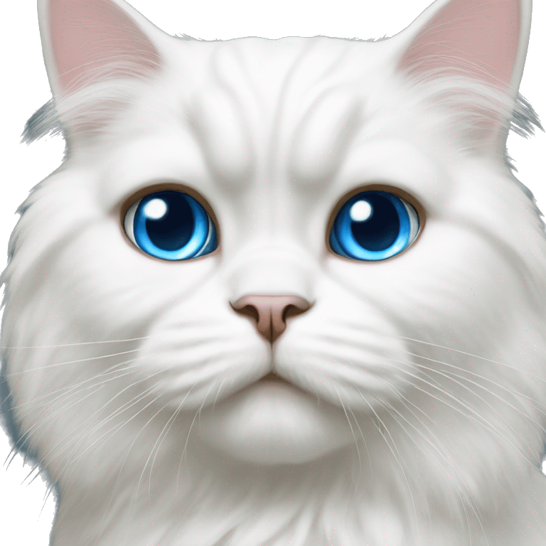 White Persian cat blue eyes  emoji