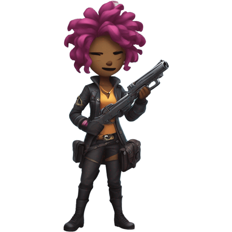 jinx from arcane with her gun emoji