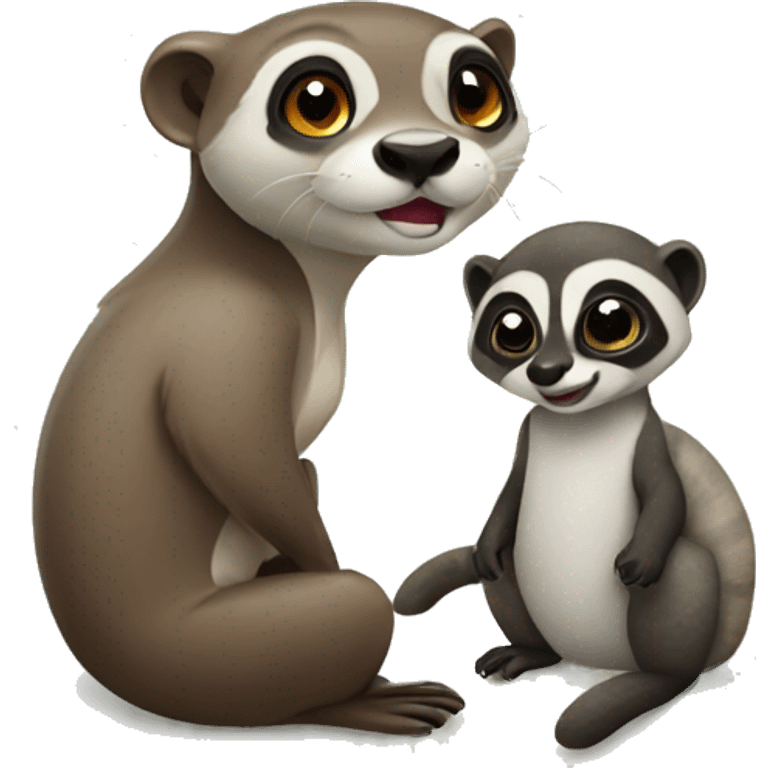 Otter and lemur emoji