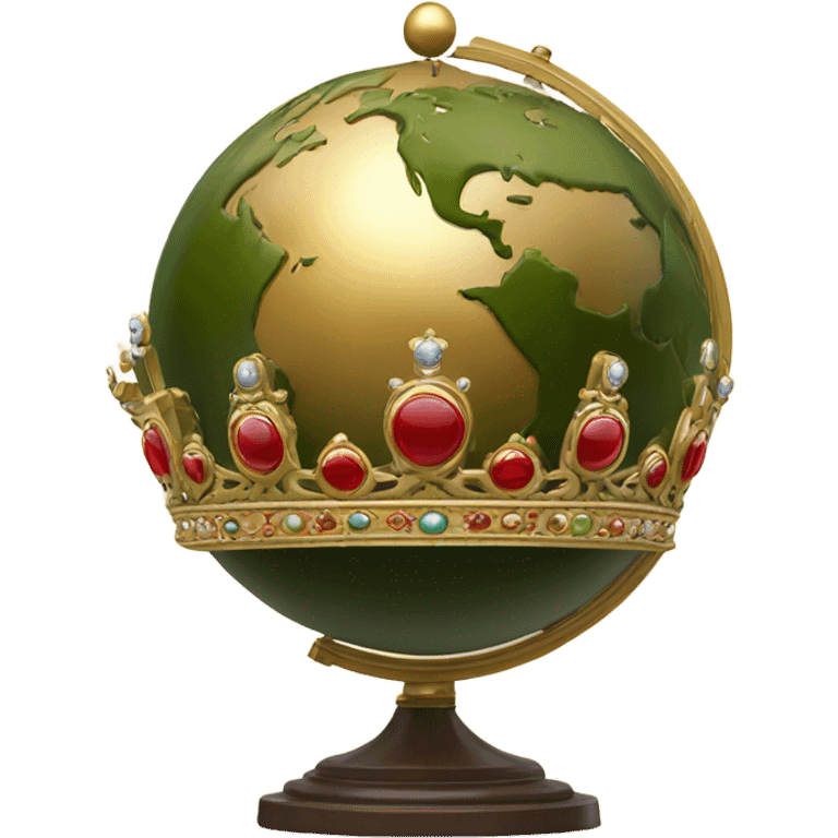 a crown on top of earth emoji