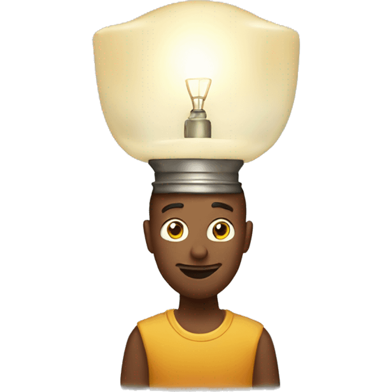 Adult with a lamp over his head emoji