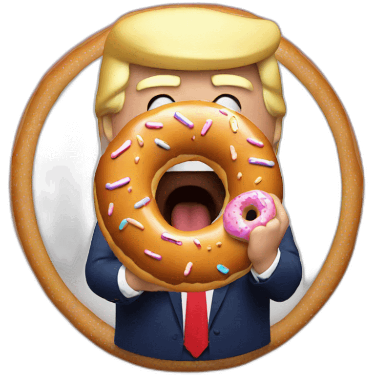 Trump eating donut emoji