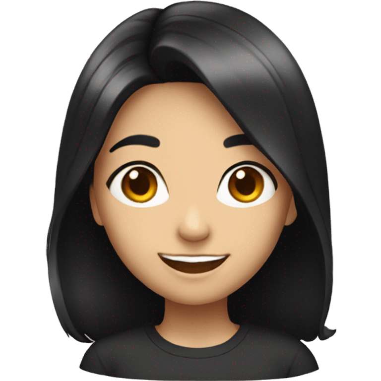 smiling girl with black hair emoji