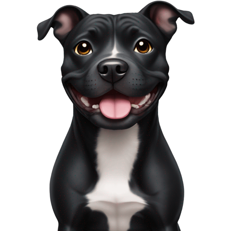 Black staffie smiling emoji