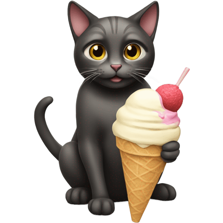 Cat eating ice cream emoji