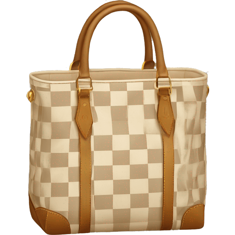 beige checkered louis vuitton tote emoji