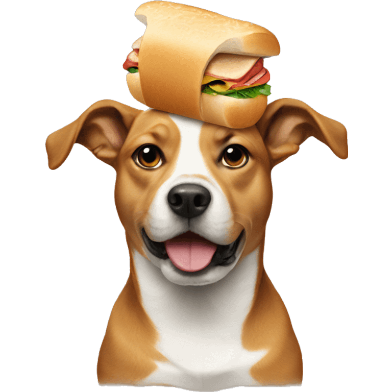 Dog with a sandwich hat emoji