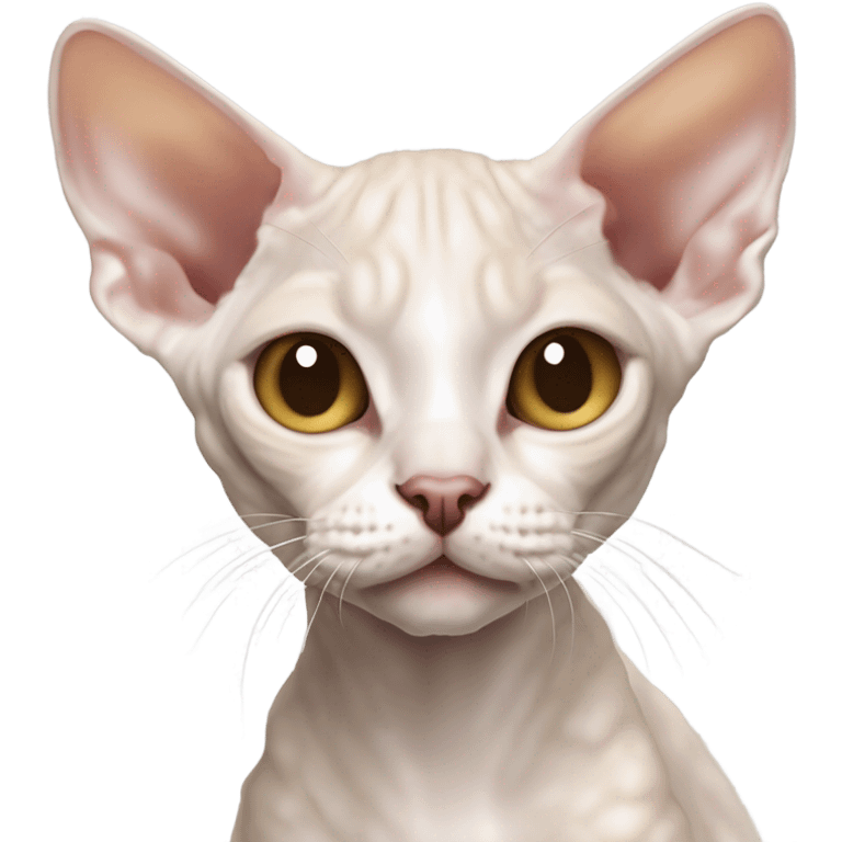 Kot Devon rex z błękitnymi oczami  emoji