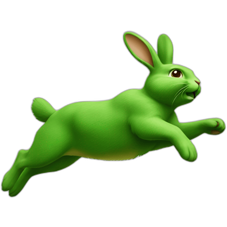 green rabbit jumping from behind emoji