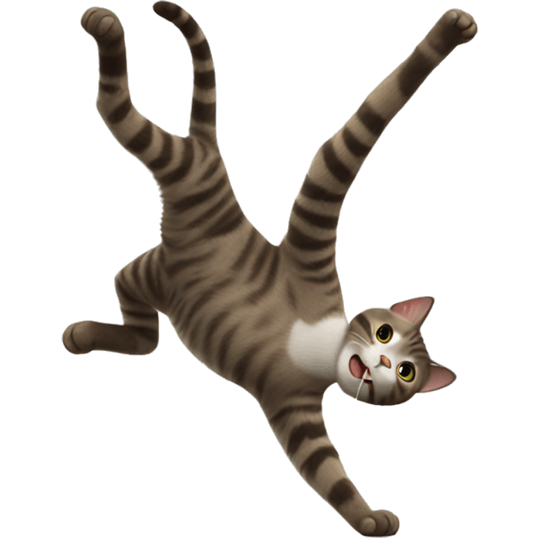 Cat doing cartwheel emoji