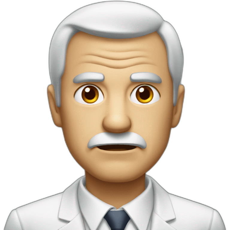 angry old man with short hair. He is wearing a suit emoji