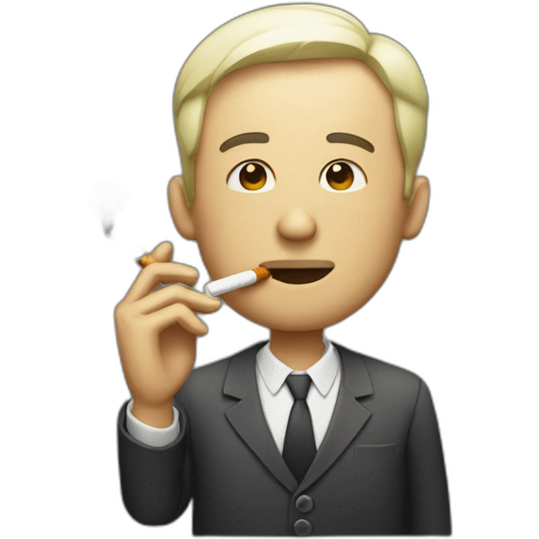 Men smoking cigarette with smoke emoji